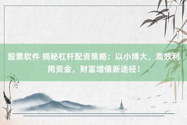 股票软件 揭秘杠杆配资策略：以小博大，高效利用资金，财富增值新途径！