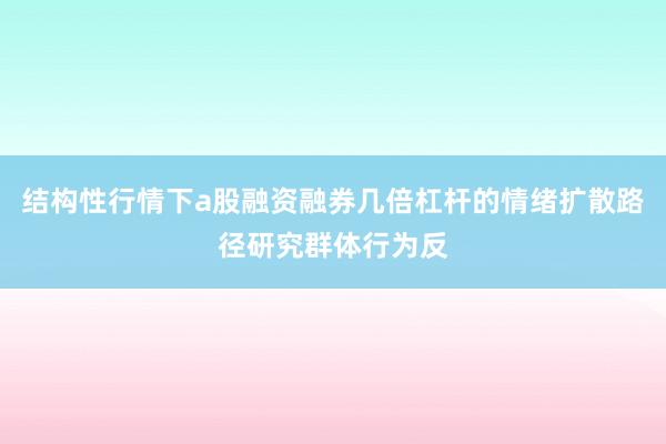 结构性行情下a股融资融券几倍杠杆的情绪扩散路径研究群体行为反