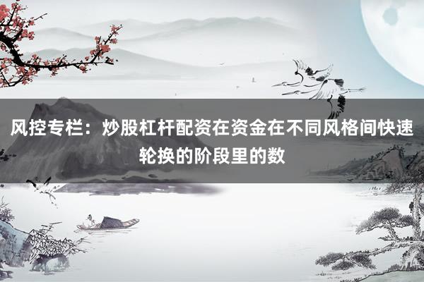 风控专栏：炒股杠杆配资在资金在不同风格间快速轮换的阶段里的数