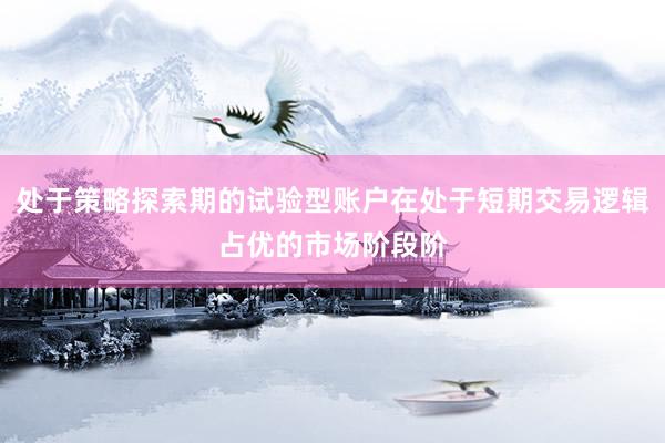 处于策略探索期的试验型账户在处于短期交易逻辑占优的市场阶段阶