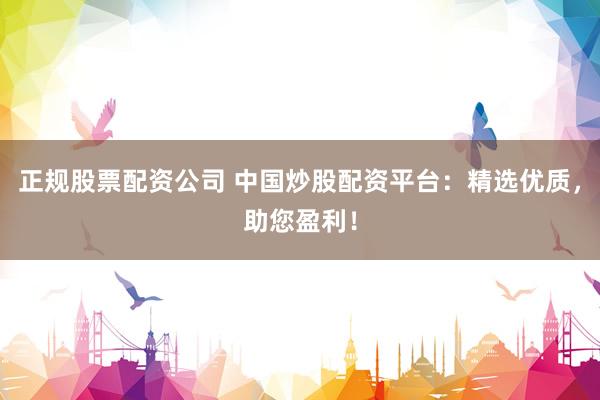 正规股票配资公司 中国炒股配资平台：精选优质，助您盈利！